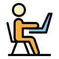 Colleague office working icon vector flat