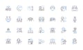 Colleague teammate line icons collection. Cooperation, Support, Synergy, Collaboration, Trust, Loyalty, Reliability Royalty Free Stock Photo
