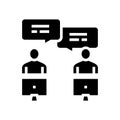 colleagues communication workspace glyph icon vector illustration