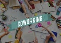Colleagues Coworking Teamwork Corporate Collaboration Concept Royalty Free Stock Photo
