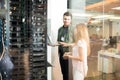 Colleagues discussing in office server room Royalty Free Stock Photo