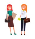 Colleagues Elegant Businesswomen Redhead Girls