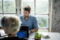 Colleagues Exchanging Opinion Ideas Working Royalty Free Stock Photo