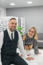 Colleagues fooling around at work in the office. Royalty Free Stock Photo
