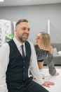Colleagues fooling around at work in the office. Royalty Free Stock Photo