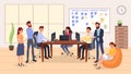 Colleagues group meeting flat vector illustration