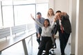 Colleagues having fun in their work place Royalty Free Stock Photo