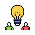 colleagues idea color icon vector illustration