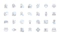 Colleagues line icons collection. Teammates, Coworkers, Allies, Collaborators, Associates, Partners, Companions vector