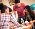 Colleagues studying together in classroom Royalty Free Stock Photo