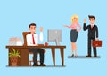 Colleagues at Work Cartoon Vector Illustration