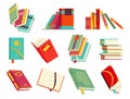Collecction of various books, stack of books, notebooks. Reading, learn and receive education through books. Read more