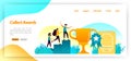 Collect championships like certificate trophies and medals for the best wins and achievements in the race. vector illustration con