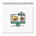 Collect data offline color icon
