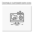 Collect data offline line icon