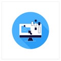 Collect data online flat icon