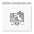 Collect data online line icon