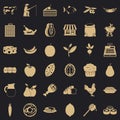 Collect food icons set, simple style Royalty Free Stock Photo