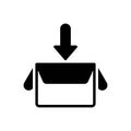 Black solid icon for Collect, box and gather