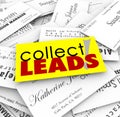 Collect Leads Business Cards New Customer Prospects Names
