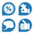 Collect Sticker with Hand Icon Royalty Free Stock Photo