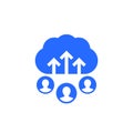 collect user data icon with a cloud