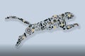 Collected by many spare parts of the jaguar Royalty Free Stock Photo
