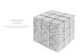 Collected Puzzle cube low poly gray