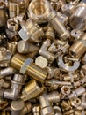 Collected scrap brass fittings rejects from manufacturer