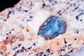 Blue corundum Sapphire crystal