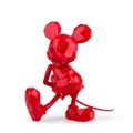 Collectible toy mickey mouse cartoon on white background