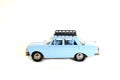 Collectible toy model blue Soviet car Royalty Free Stock Photo