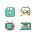 Collectible vintage stuff RGB color icons set Royalty Free Stock Photo