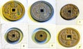 Collectibles ancient large coin in the reign of Minh Mang king 1830 feudal period in Vietnam.
