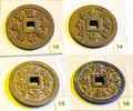 Collectibles ancient large coin in the reign of Minh Mang king 1830 feudal period in Vietnam.