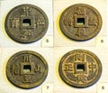 Collectibles ancient large coin in the reign of Minh Mang king 1830 feudal period in Vietnam.