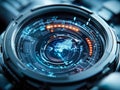 Collecting data text image. Digital code and interface elements. technology, coding, analysis, futuristic, cyber Royalty Free Stock Photo