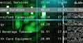 Collecting data text image over green digital code and interface elements Royalty Free Stock Photo