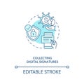 Collecting digital signatures concept icon Royalty Free Stock Photo