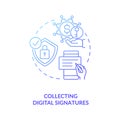 Collecting digital signatures concept icon Royalty Free Stock Photo