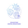 Collecting digital signatures concept icon