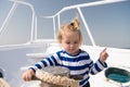 Collecting memories. Entertainment jobs. Baby boy enjoy vacation sea cruise ship. Child sailor. Boy sailor travelling