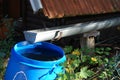 Collecting rainwater for watering the garden Royalty Free Stock Photo