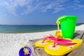 Collecting shells on beach Royalty Free Stock Photo