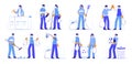 Collecting trash, people sorting waste and clean up garbage. Characters cleaning and taking care of environment vector symbols