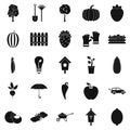 Collecting vegetables icons set, simple style Royalty Free Stock Photo