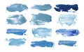 Collection of abstract acrylic brush strokes blots Royalty Free Stock Photo