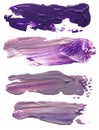 Collection of abstract acrylic brush strokes blots Royalty Free Stock Photo