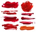 Collection of abstract acrylic brush strokes blots Royalty Free Stock Photo