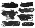 Collection of abstract acrylic brush strokes blots Royalty Free Stock Photo